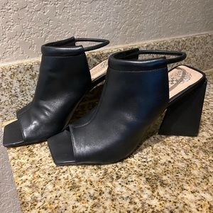 Black block heels, size 9